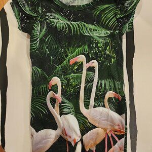 Romey Loves Lulu Tropical Flamingo Baby Jumpsuit - Size 3-6M